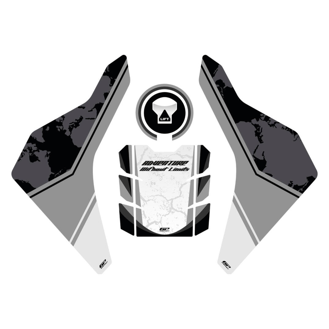 GP Kompozit Honda Africa Twin CRF1000L 2018-2019 Uyumlu Tank Pad Seti Siyah - 1