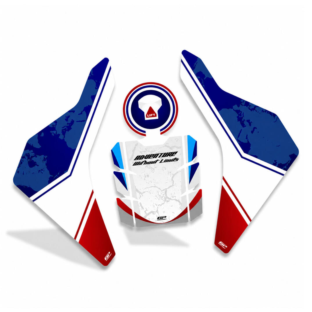 GP Kompozit Honda Africa Twin CRF1000L 2018-2019 Uyumlu Tank Pad Seti Tricolor - 2