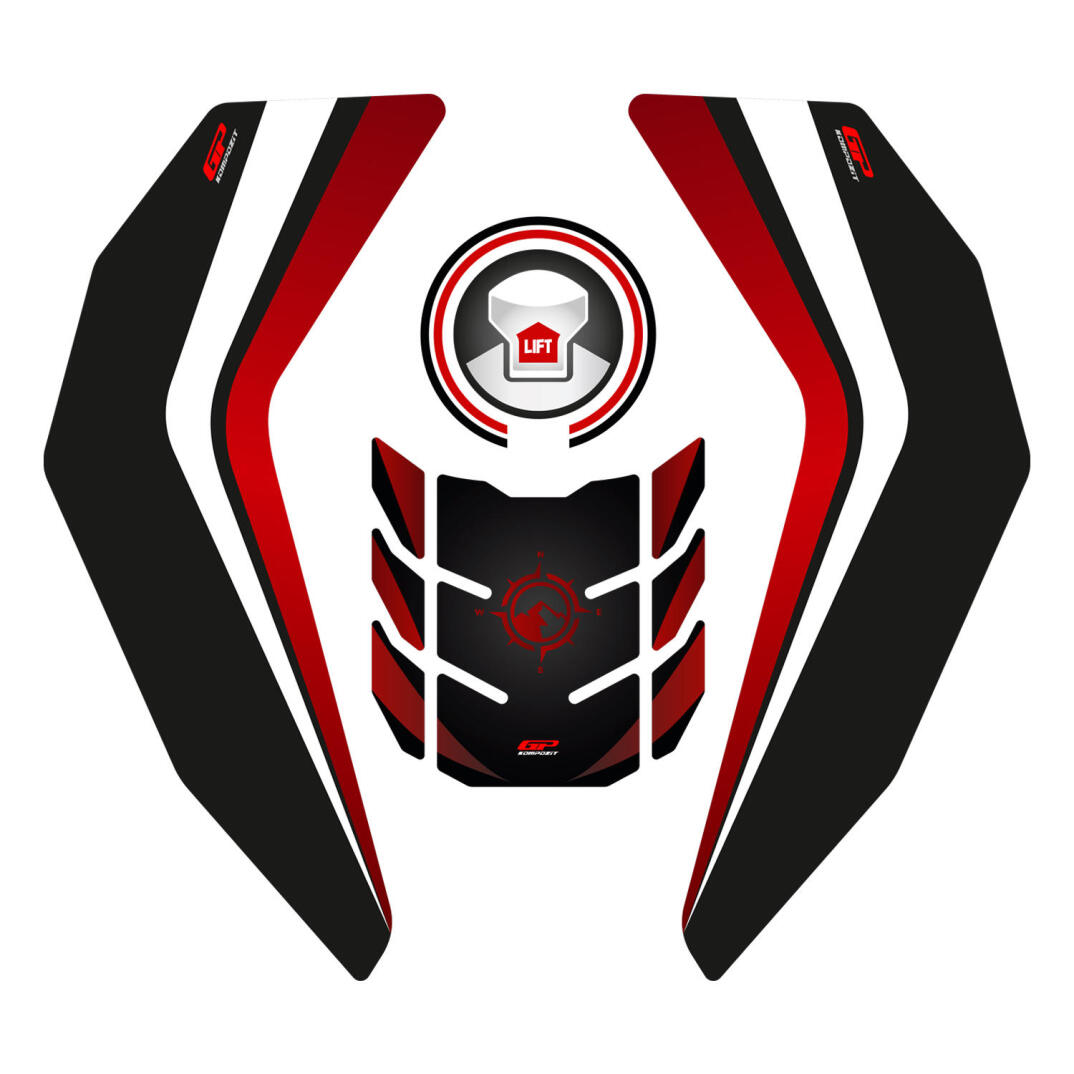 GP Kompozit Honda Africa Twin CRF1000L Adventure 2016-2019 Uyumlu Tank Pad Seti Kırmızı - 1