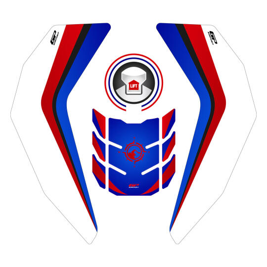GP Kompozit Honda Africa Twin CRF1000L Adventure 2016-2019 Uyumlu Tank Pad Seti Mavi