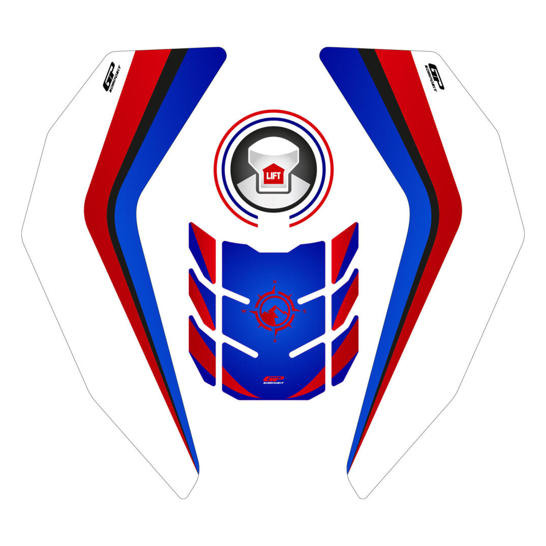 GP Kompozit Honda Africa Twin CRF1000L Adventure 2016-2019 Uyumlu Tank Pad Seti Mavi - 1