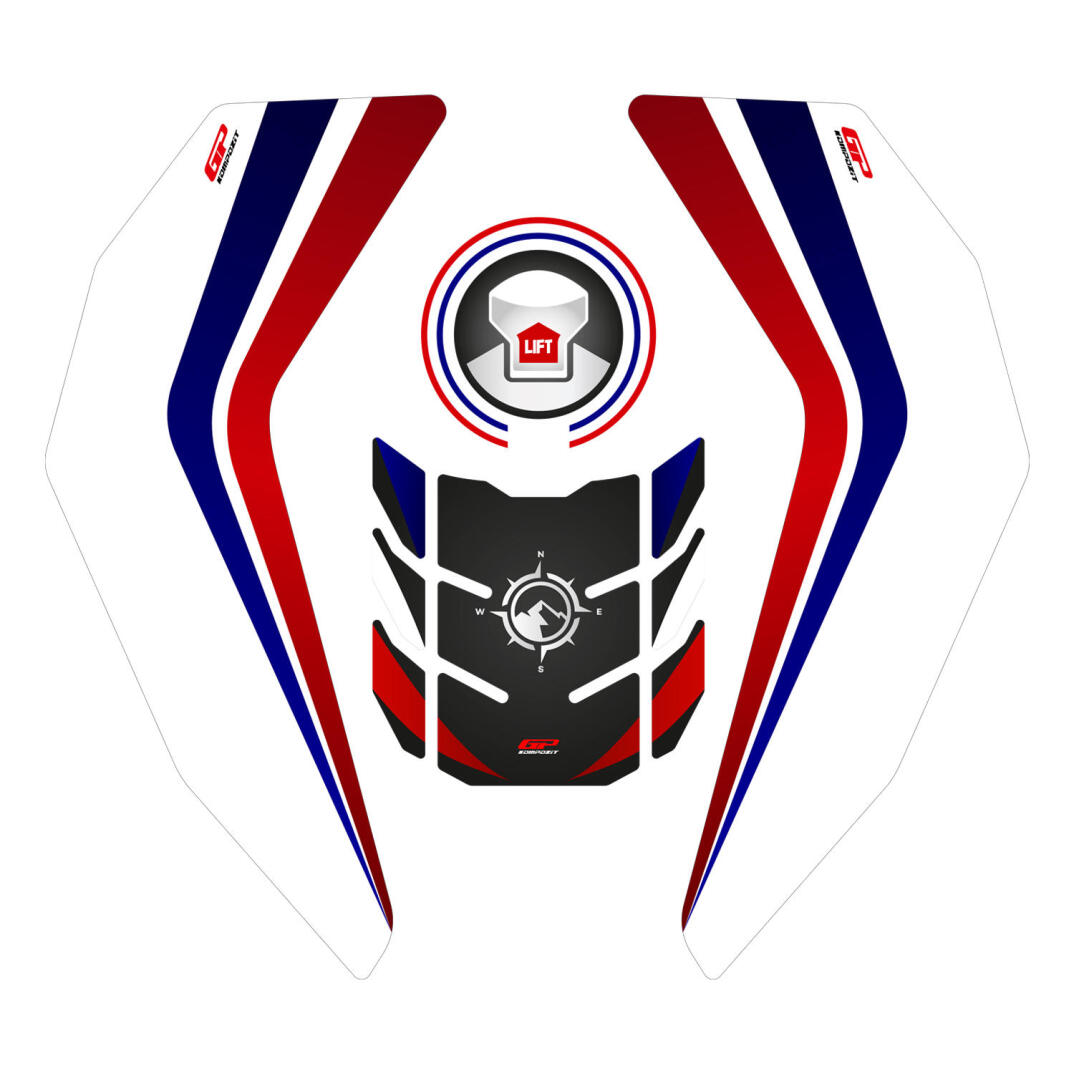 GP Kompozit Honda Africa Twin CRF1000L Adventure 2016-2019 Uyumlu Tank Pad Seti Tricolor - 1