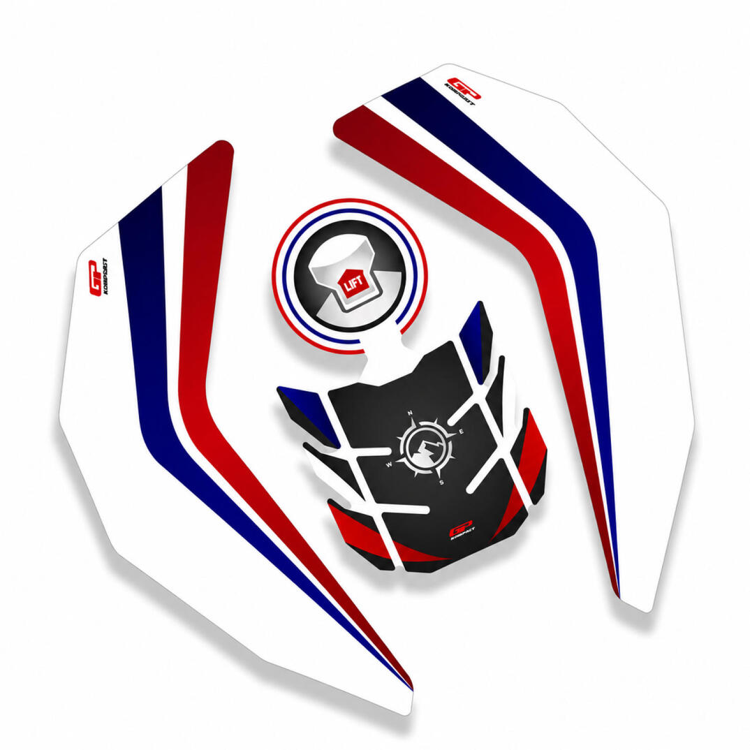 GP Kompozit Honda Africa Twin CRF1000L Adventure 2016-2019 Uyumlu Tank Pad Seti Tricolor - 2