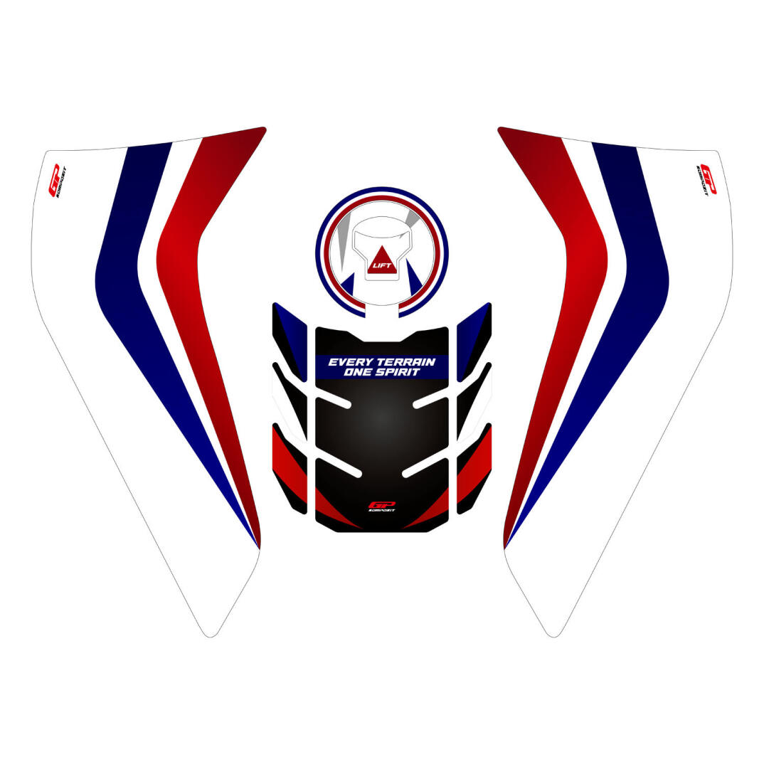 GP Kompozit Honda Africa Twin CRF1100L 2020-2023 Uyumlu Tank Pad Seti Beyaz - 1