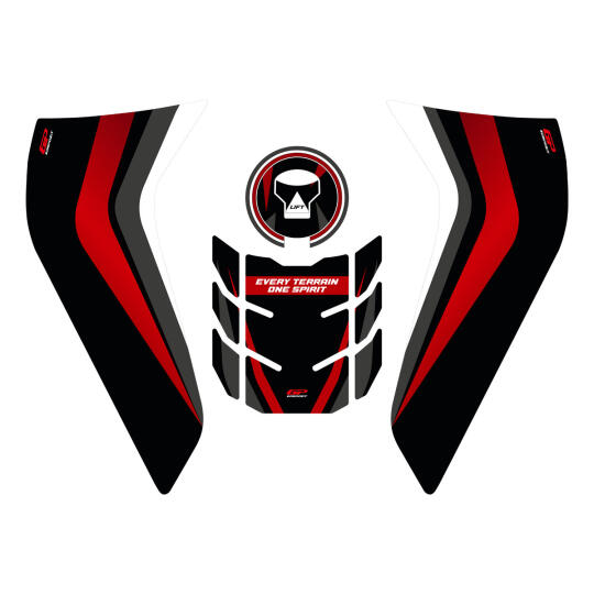 GP Kompozit Honda Africa Twin CRF1100L 2020-2023 Uyumlu Tank Pad Seti Kırmızı