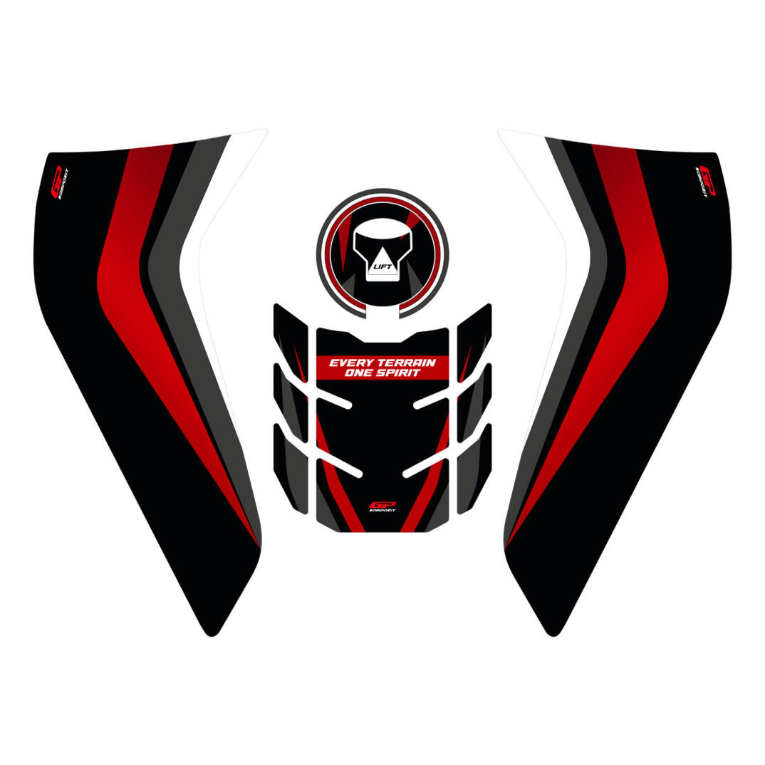 GP Kompozit Honda Africa Twin CRF1100L 2020-2023 Uyumlu Tank Pad Seti Kırmızı - 1