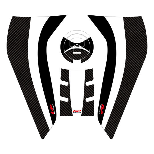 GP Kompozit Honda Africa Twin CRF1100L 2020-2023 Uyumlu Tank Pad Seti Siyah