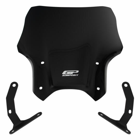 GP Kompozit Honda CB125R / CB250R 2012-2024 Uyumlu Kısa Ön Cam Siyah