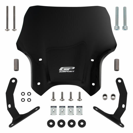 GP Kompozit Honda CB125R / CB250R 2012-2024 Uyumlu Kısa Ön Cam Siyah - 5