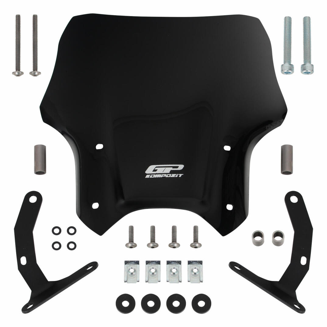 GP Kompozit Honda CB125R / CB250R 2012-2024 Uyumlu Kısa Ön Cam Siyah - 5