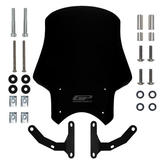 GP Kompozit Honda CB125R / CB250R 2018-2024 Uyumlu Tur Camı Siyah - 5