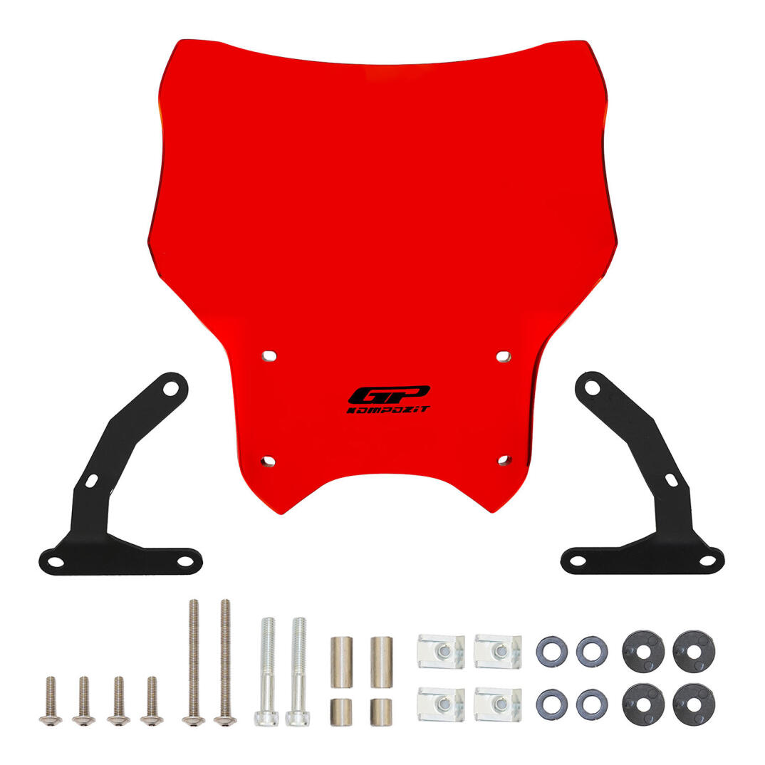 GP Kompozit Honda CB250R 2012-2024 Uyumlu Kısa Ön Cam Kırmızı - 5