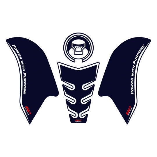 GP Kompozit Honda CB250R 2017-2024 Uyumlu Tank Pad Seti Mavi-Beyaz