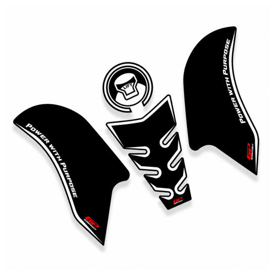 GP Kompozit Honda CB250R 2017-2024 Uyumlu Tank Pad Seti Siyah-Beyaz (1)