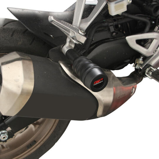 GP Kompozit Honda CB250R 2018-2024 Uyumlu Egzoz Koruma Takozu Siyah (1)