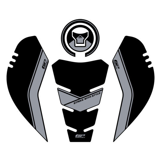 GP Kompozit Honda CB500 Hornet 2024-2025 Uyumlu Tank Pad Siyah-Gri