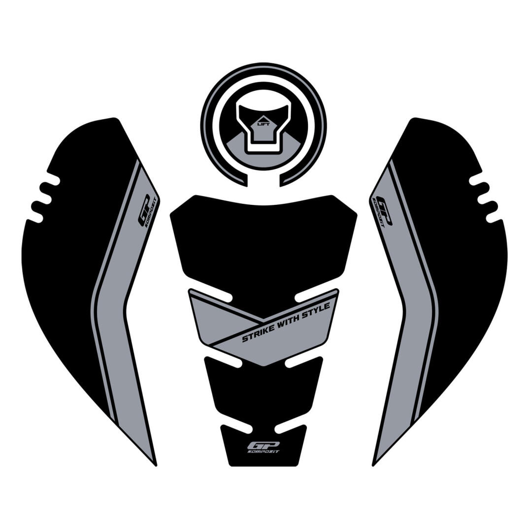 GP Kompozit Honda CB500 Hornet 2024-2025 Uyumlu Tank Pad Siyah-Gri - 1