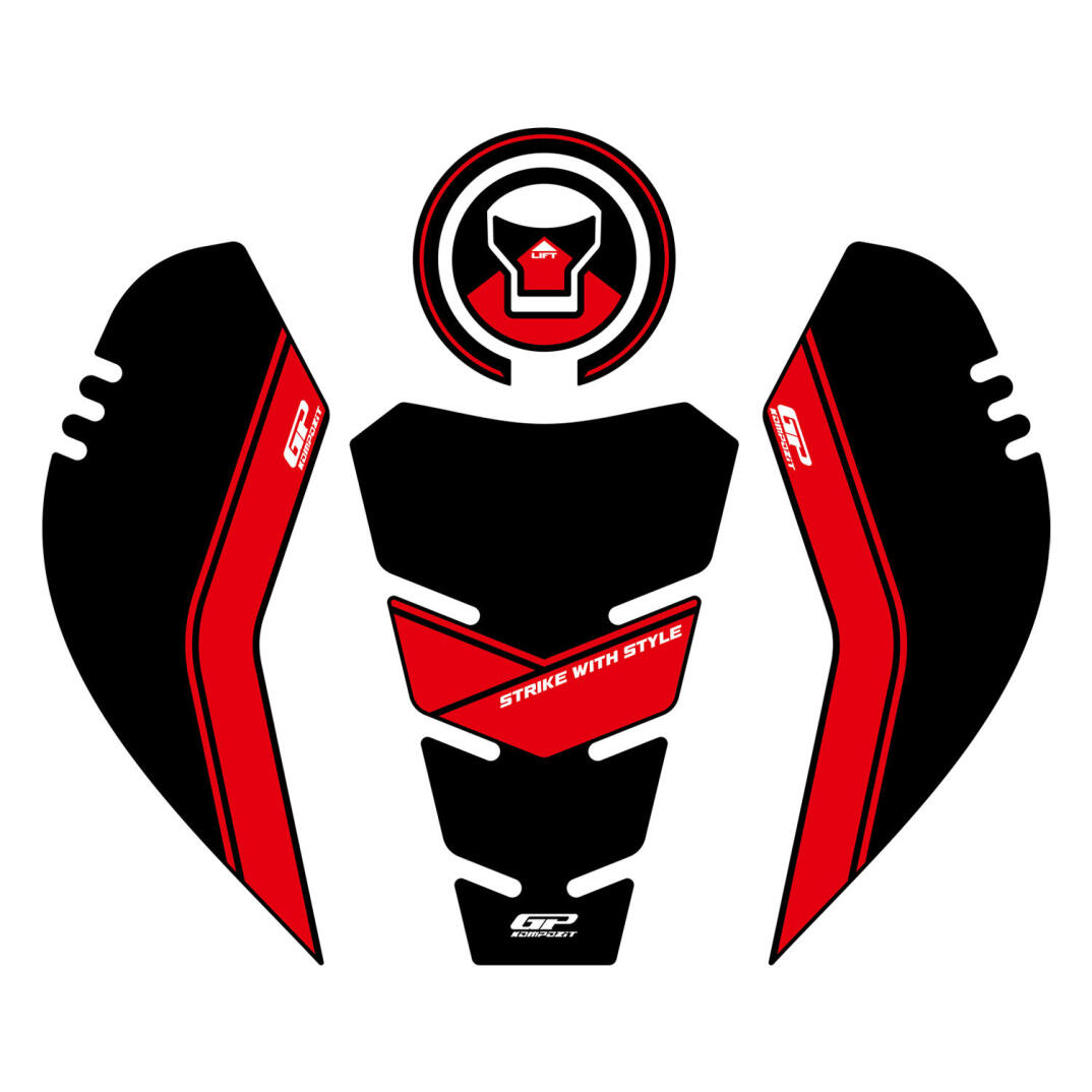 GP Kompozit Honda CB500 Hornet 2024-2025 Uyumlu Tank Pad Siyah-Kırmızı - 1
