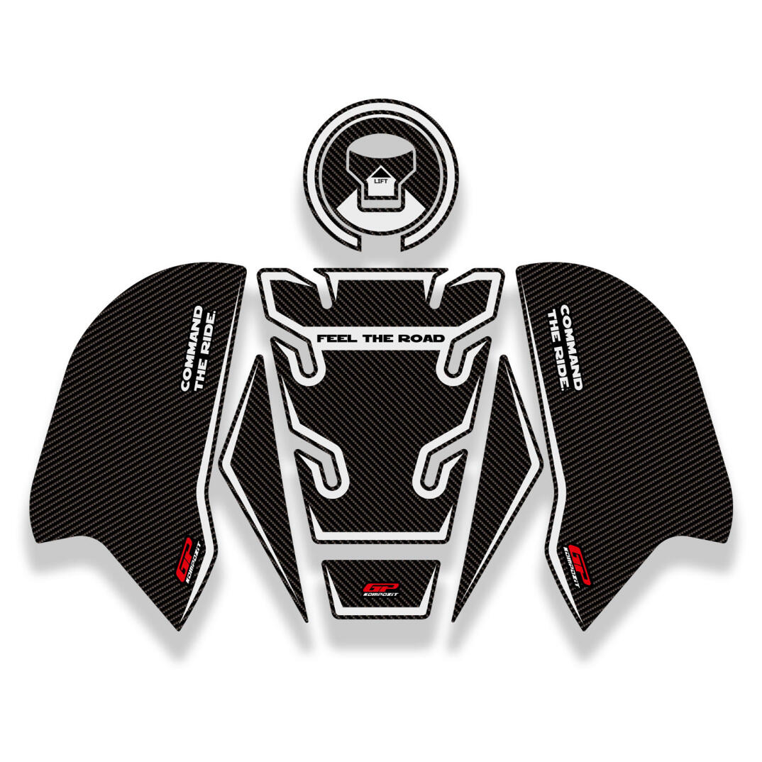 GP Kompozit Honda CB650R 2019-2023 Uyumlu Tank Pad Seti Karbon - 1