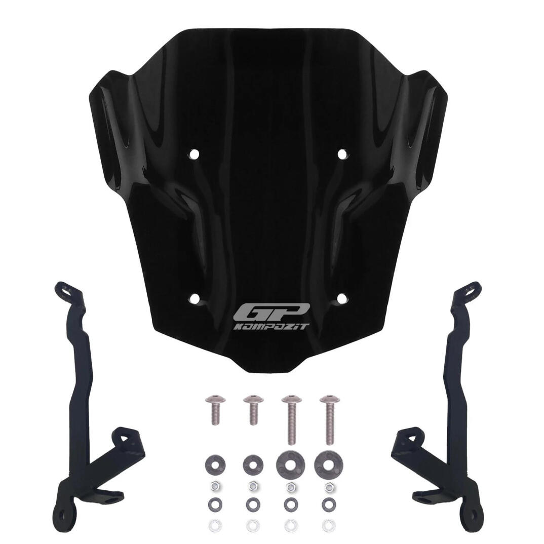 GP Kompozit Honda CB650R E-CLUTCH 2025-2026 Uyumlu Kısa Ön Cam Siyah - 4