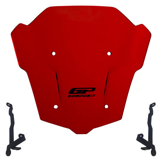 GP Kompozit Honda CB650R E-CLUTCH 2025-2026 Uyumlu Ön Cam Kırmızı