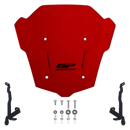 GP Kompozit Honda CB650R E-CLUTCH 2025-2026 Uyumlu Ön Cam Kırmızı - 5