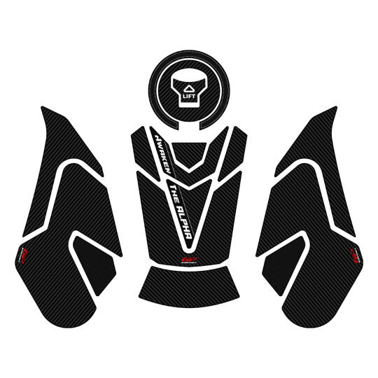 GP Kompozit Honda CB750 Hornet 2023-2024 Uyumlu Tank Pad Seti Karbon