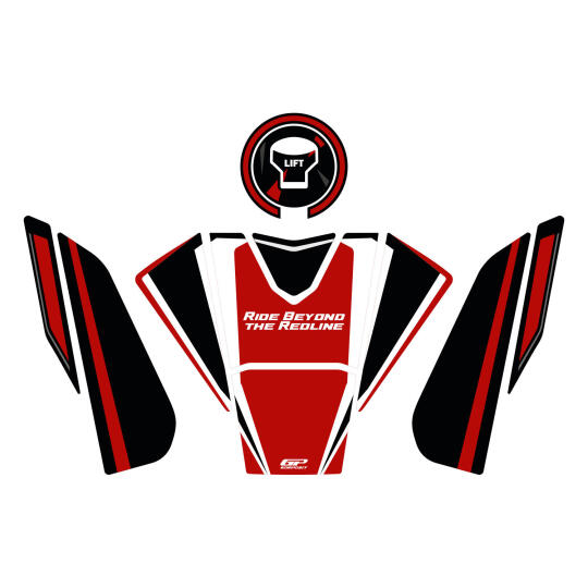 GP Kompozit Honda CBR650R 2019-2023 Uyumlu Tank Pad Seti Kırmızı