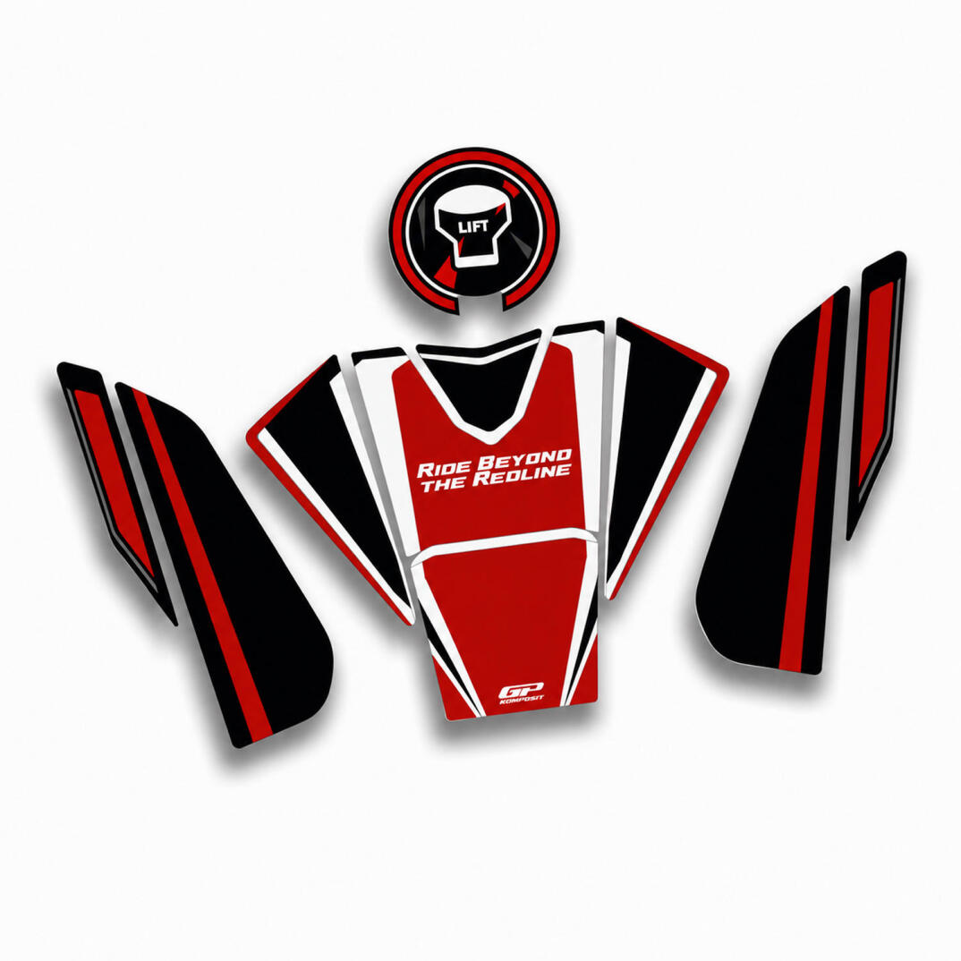 GP Kompozit Honda CBR650R 2019-2023 Uyumlu Tank Pad Seti Kırmızı - 2