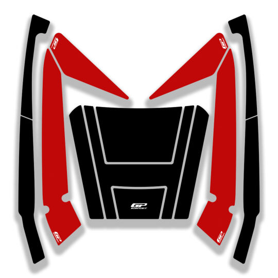 GP Kompozit Honda Forza 250 2018-2026 Uyumlu Çanta Pad Seti Kırmızı