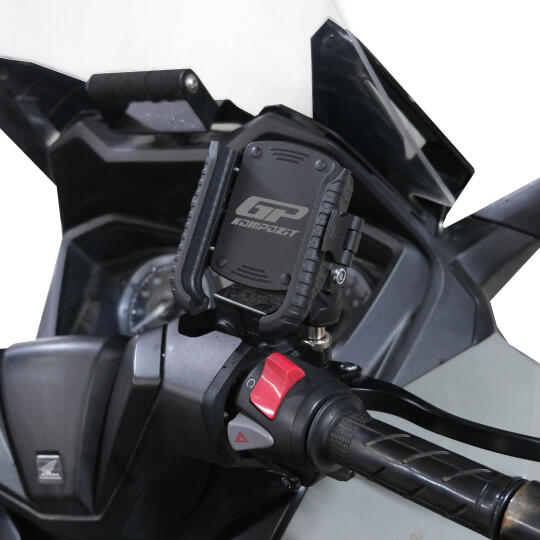 GP Kompozit Honda Forza 250 2018-2026 Uyumlu Titreşim Modüllü Telefon Tutucu Siyah - 3