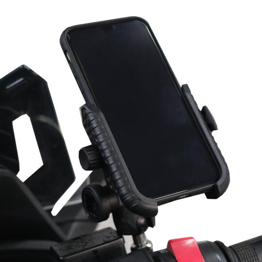 GP Kompozit Honda Forza 250 2018-2026 Uyumlu Titreşim Modüllü Telefon Tutucu Siyah - 4