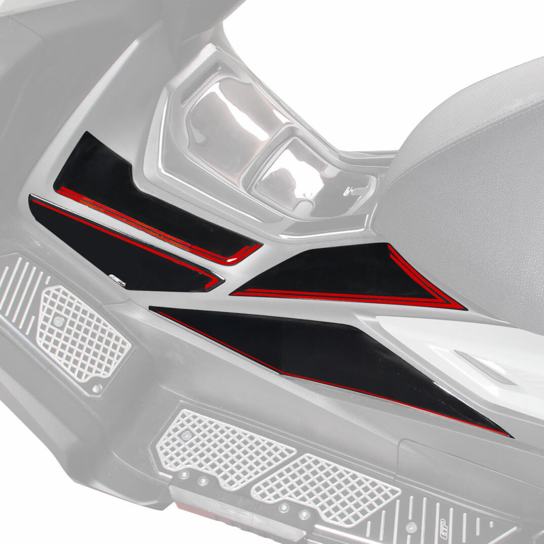 GP Kompozit Honda Forza 250 2018-2026 Uyumlu Yeni Seri Yan Alt Ayak Pad Siyah-Kırmızı - 3
