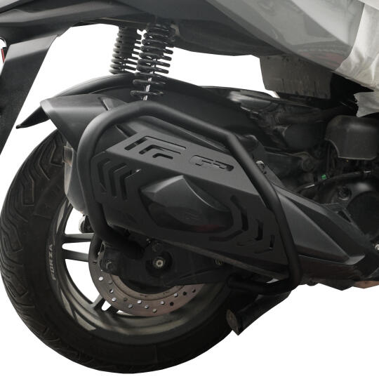 GP Kompozit Honda Forza 250 2025-2026 Uyumlu Kapaklı Egzoz Koruma Demiri Siyah (1)