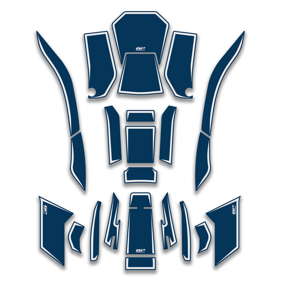 GP Kompozit Honda Forza 750 2021-2024 Uyumlu Full Tank Pad Seti Mavi - 1