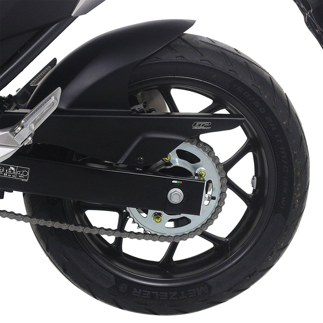 GP Kompozit Honda NC 700 X-S / NC 750 X-S 2012-2026 Uyumlu Zincir Korumalı Uzun Arka Çamurluk Siyah - 2