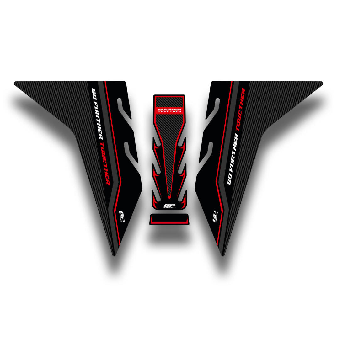 GP Kompozit Honda NC 750 X 2021-2024 Uyumlu Tank Pad Seti Kırmızı - 1
