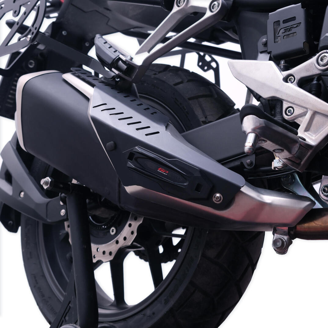 GP Kompozit Honda NX 500 2025-2026 Uyumlu Egzoz Koruma Kapağı Siyah - 2