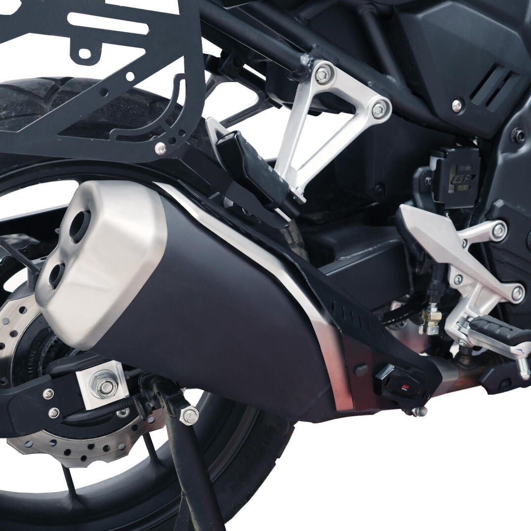 GP Kompozit Honda NX 500 2025-2026 Uyumlu Egzoz Koruma Kapağı Siyah - 4