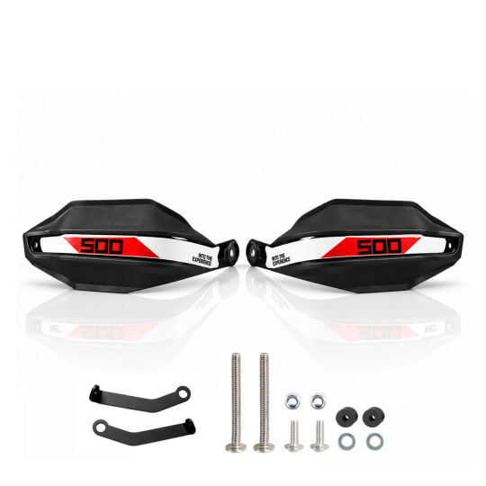 GP Kompozit Honda NX 500 2025-2026 Uyumlu Plastik Elcik Koruma Beyaz-Kırmızı - 4