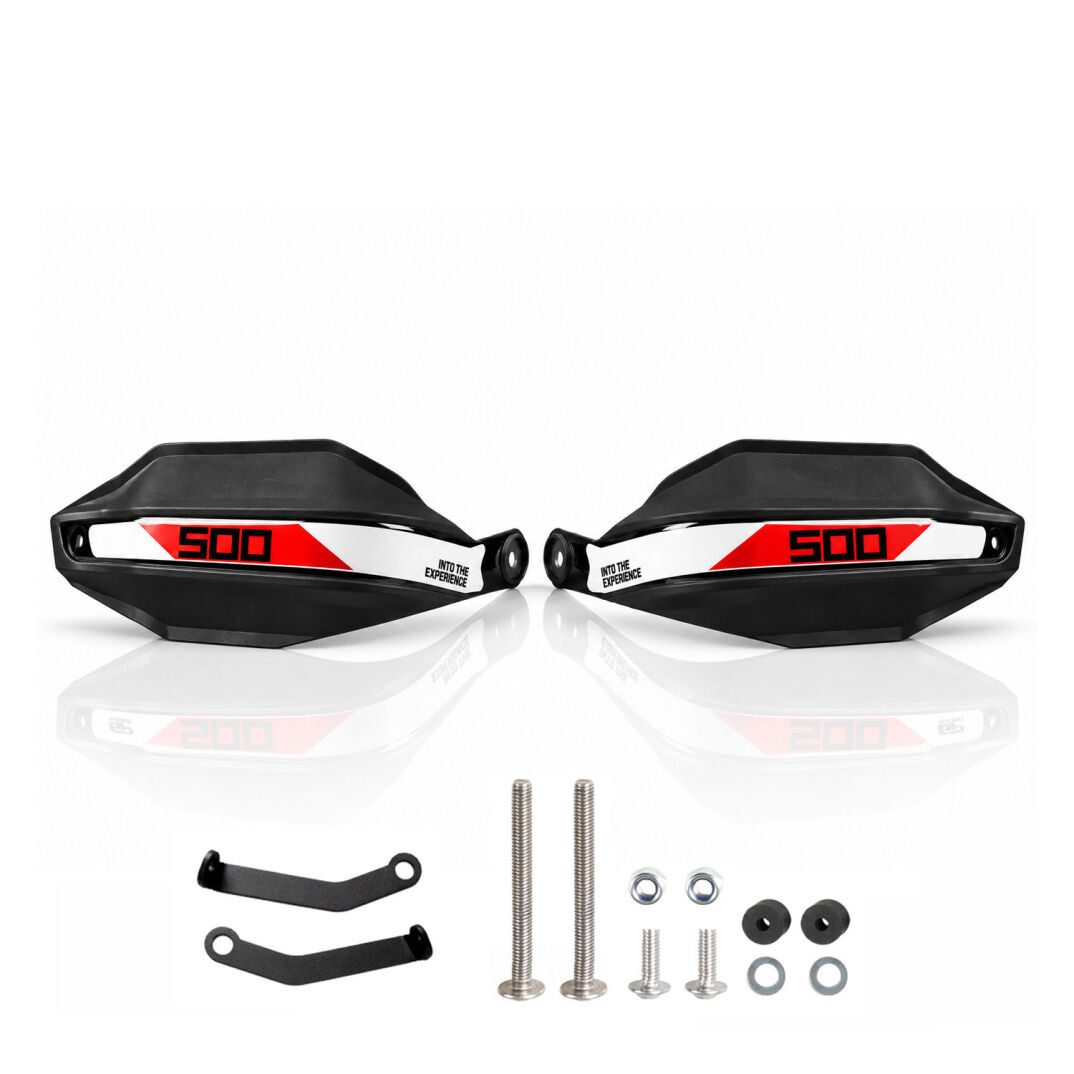 GP Kompozit Honda NX 500 2025-2026 Uyumlu Plastik Elcik Koruma Beyaz-Kırmızı - 4