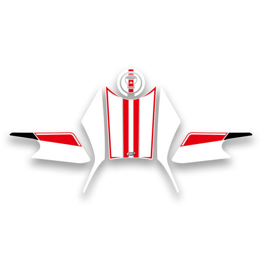 GP Kompozit Honda NX 500 2025-2026 Uyumlu Tank Pad Seti Beyaz-Kırmızı