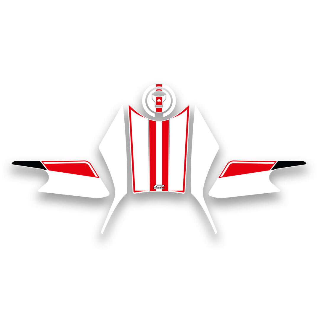 GP Kompozit Honda NX 500 2025-2026 Uyumlu Tank Pad Seti Beyaz-Kırmızı - 1