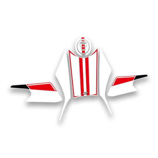 GP Kompozit Honda NX 500 2025-2026 Uyumlu Tank Pad Seti Beyaz-Kırmızı (1)
