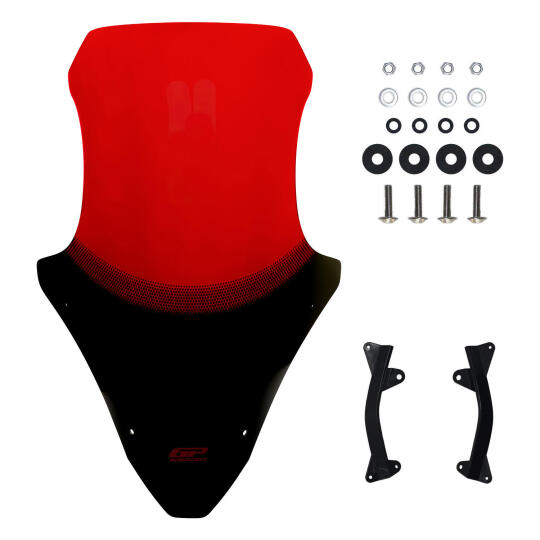 GP Kompozit Honda PCX 125 / 150 2021-2024 Uyumlu Baskılı Ön Cam Kırmızı - 5