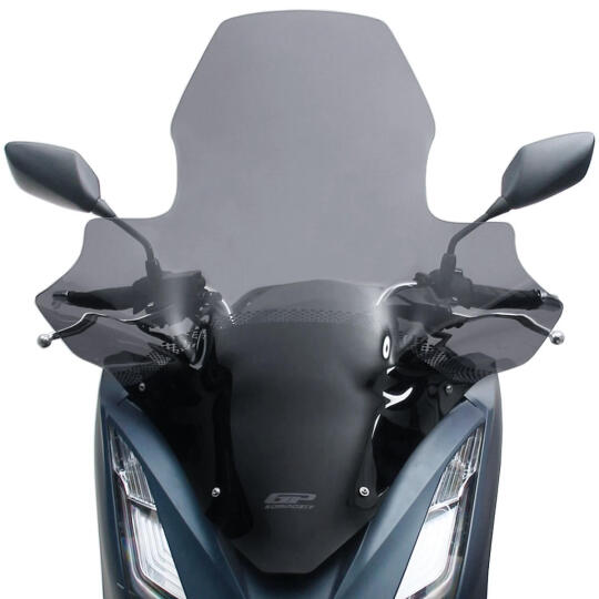 GP Kompozit Honda PCX 125 / 150 2021-2024 Uyumlu Elcikli Ön Cam Füme (1)