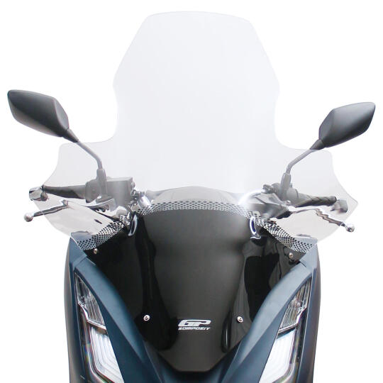 GP Kompozit Honda PCX 125 / 150 2021-2024 Uyumlu Elcikli Ön Cam Şeffaf (1)