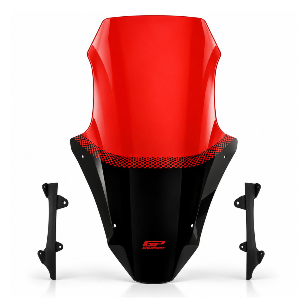 GP Kompozit Honda PCX 125 / 150 2025-2026 Uyumlu Baskılı Ön Cam Kırmızı - 1