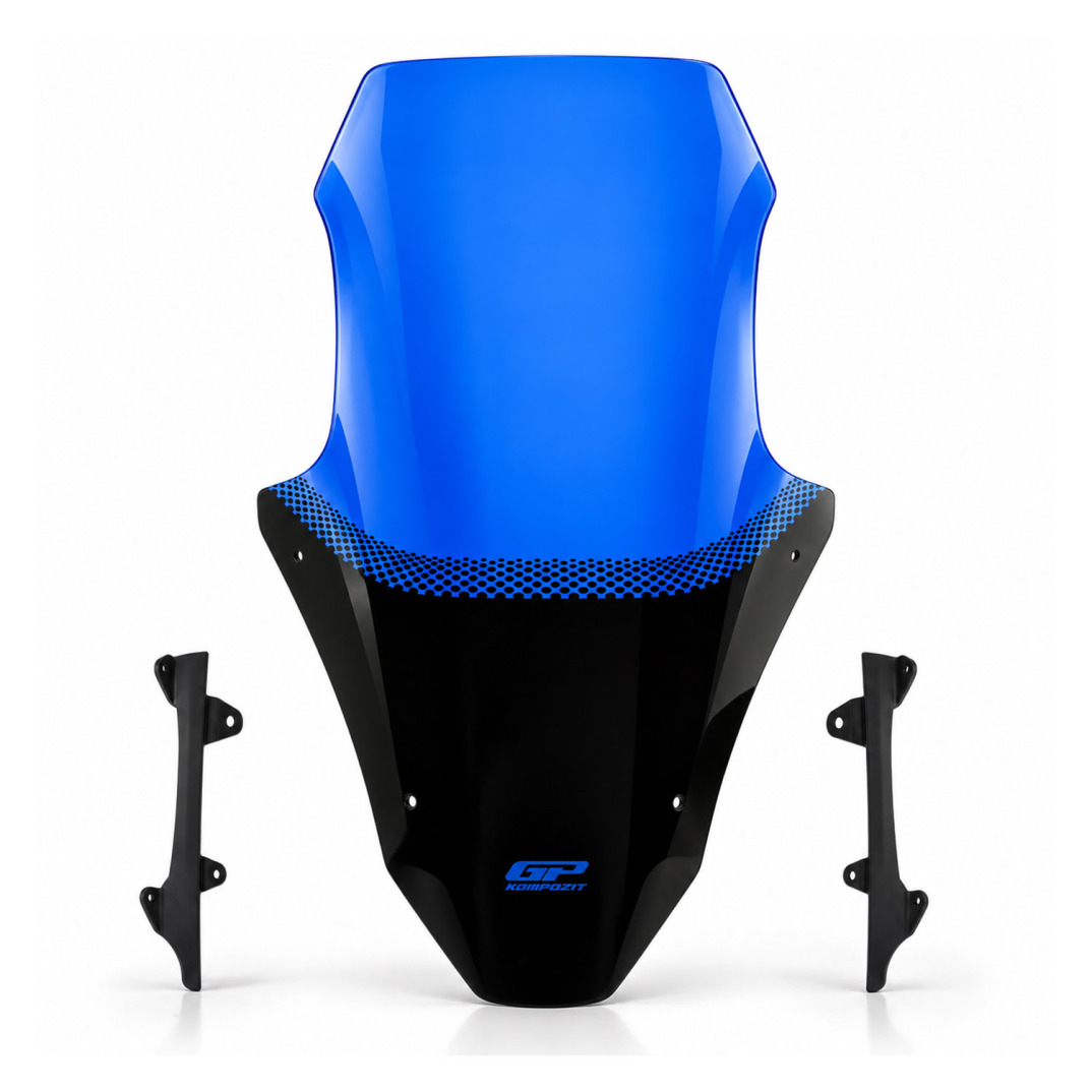 GP Kompozit Honda PCX 125 / 150 2025-2026 Uyumlu Baskılı Ön Cam Mavi - 1