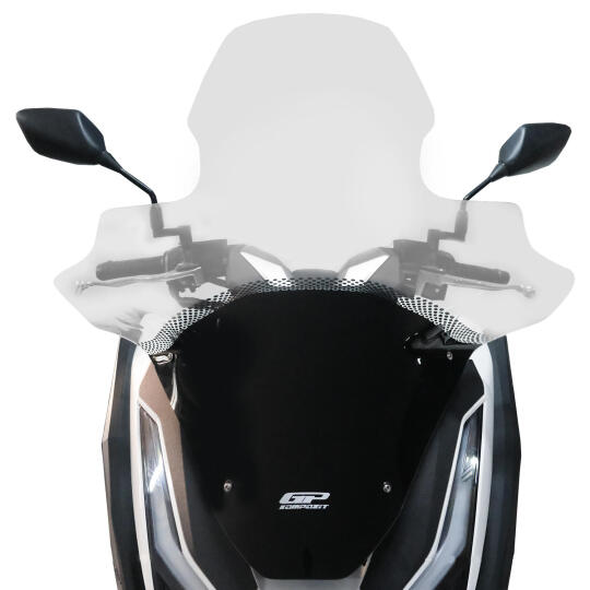 GP Kompozit Honda PCX 125 / 150 2025-2026 Uyumlu Elcikli Ön Cam Şeffaf (1)